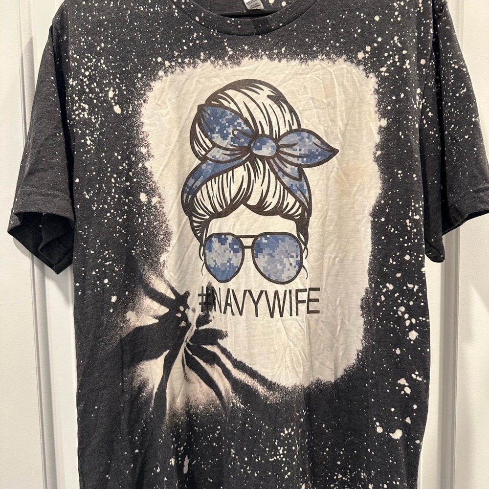 US navy wife bleached tee